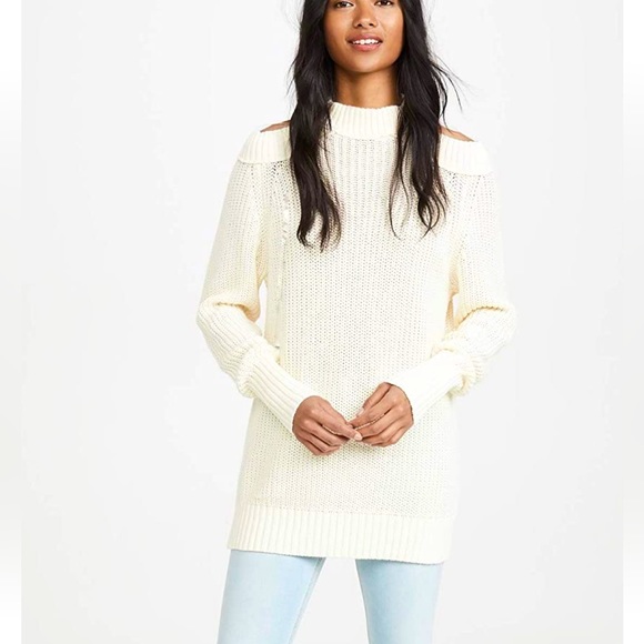 NWOT Free People Half Moon Bay cold shoulder Sweater, size Small - Picture 5 of 8